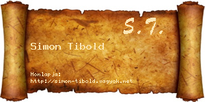 Simon Tibold névjegykártya